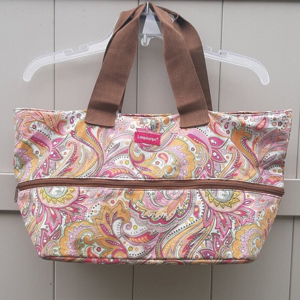 Longaberger Tote/Overnight Floral Expandable Shoulder Bag